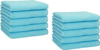 Produktbild von Betz 10 Stück Gästetücher 30x50 cm PREMIUM 100% Baumwolle Set Händehandtücher Farbe: türkis