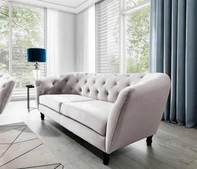 Produktbild von Sofa Designersofa CHARLOTTE 3-Sitzer in Stoff Matt Velvet Cappuccino