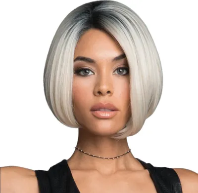 Produktbild von Damenmode Gradient Bob Straight Perücke Hitzebeständiges kurzes synthetisches Haarteil