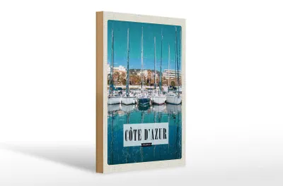 Produktbild von Holzschild Reise 20x30cm cote d'azur France Urlaub Meer