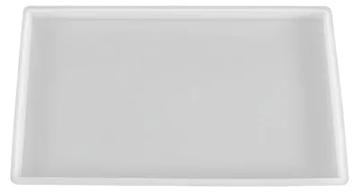 A white rectangular tray on a white background.