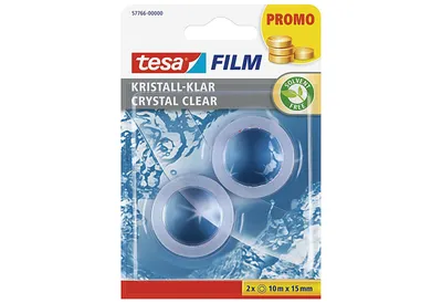 Obrázek produktu pro TESA 57766, 10 m, Průhledná, Polypropylen (PP), Silná, 15 mm, 2 kusů