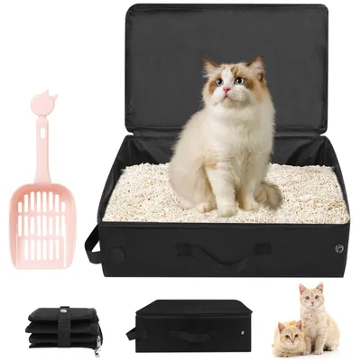 Immagine prodotto di Lettiera pieghevole per gatti, ideale per i viaggi, con coperchio
