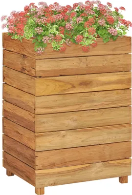 Image de The Living Store Lit surélevé 50x40x72 cm bois massif teck et acier