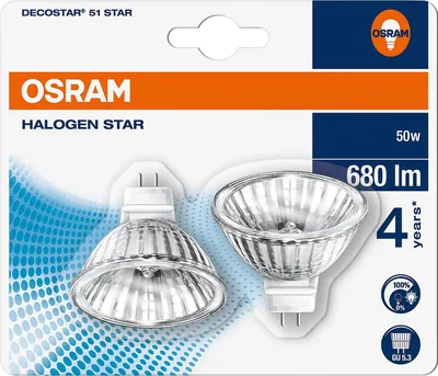 Produktbild von Osram DSTAR 51S STAR, 50 W, GU5.3, MR51, 2000 h, 680 lm, Warmweiß