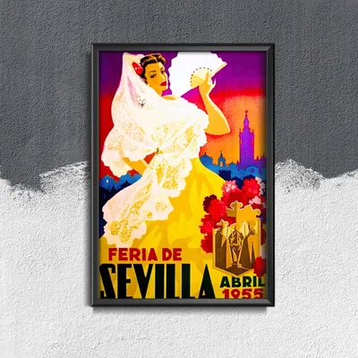 Produktbild von Poster - Canvas - Leinwand - 42 cm x 59,4 cm - Feria de Sevilla Spanien