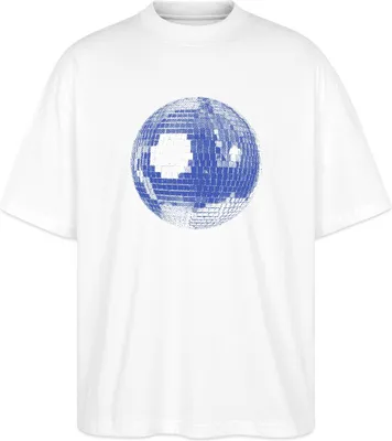 Produktbild von Spreadshirt Disco Ball – Retro Party Vibes Oversize Uni T-Shirt, S, Weiß