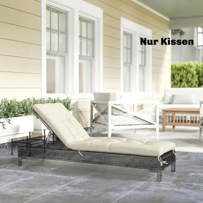 Produktbild von Palettenkissen abnehmbar, Liegenauflage Outdoor Polyester UV50+, Sitzkissen wasserabweisend, Beige | 198 x 65 x 13 cm | 4,5 kg | Memory-Schaum
