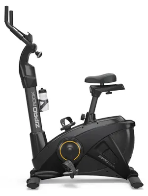 Zdjęcie produktu dla Rower treningowy ergometr - czarny, elektryczny, zasilany kablem, z obciążeniem do 150 kg i wyświetlaczem - do użytku w pomieszczeniach