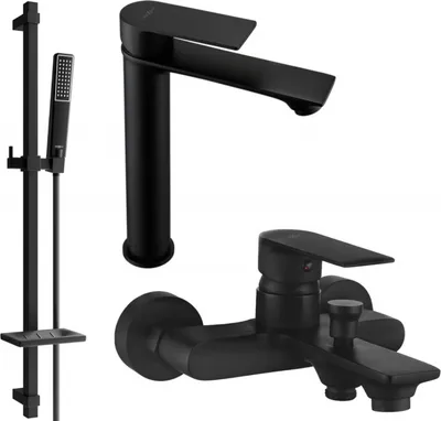 Produktbild von Mexen Royo DQ72 Badewannenset, Schwarz - 72213DQ72-70