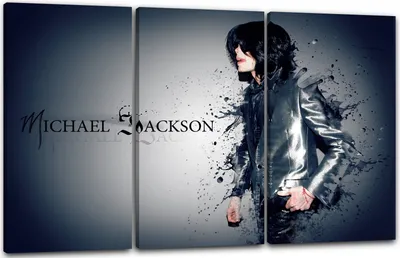 Produktbild von Leinwandbild 3-teilig (120x80cm): Michael Jackson King of Pop Grafik Legende Mega-Star, echter Holz-Keilrahmen inkl. Aufhänger, handgefertigt in Deutschland