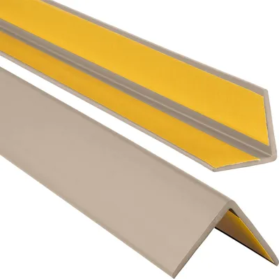 Produktbild von ProfiPVC Winkelprofil Selbstklebend Kunststoffwinkel aus PVC-Gummi, elastischer Kantenschutz, Eckschutzprofil, einfache Montage -35x35mm 1,50m, Beige