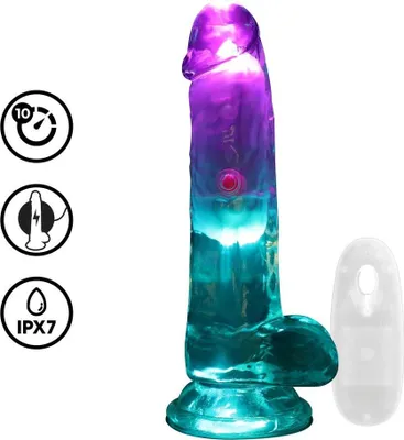 Zdjęcie produktu dla RealRock LED Transparent Model 15 cm - Wibrujący z Przyssawką