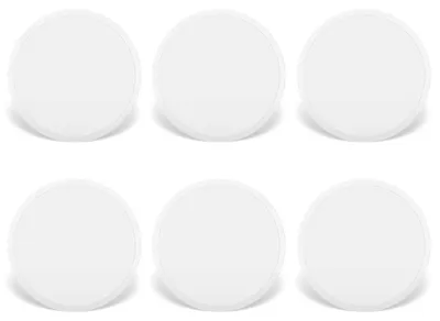 6er Set runde Silikon-Untersetzer, weiß, 10 cm, rutschfest