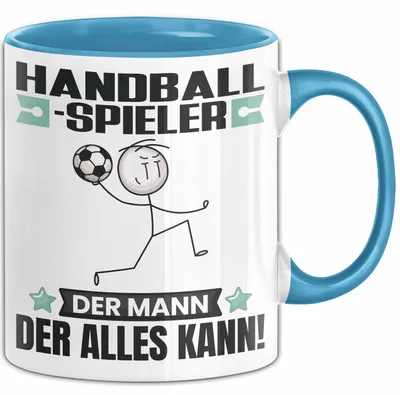 Produktbild von Handballspieler Tasse Geschenk für Handballspieler Der Mann Der Alles Kann Geschenkidee zum Geburtstag (Blau)