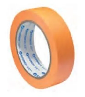 A roll of orange masking tape is shown against a white background.