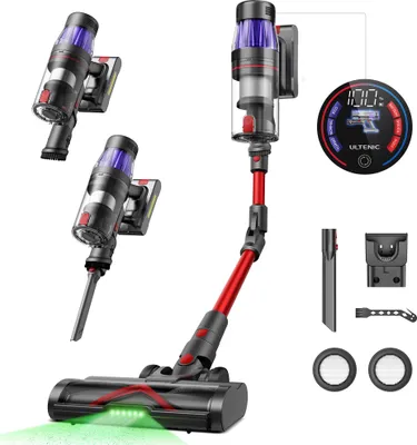 Ultenic U16 Flex odkurzacz bezprzewodowy 550W/45 Kpa, odkurzacz bezprzewodowy z ekranem dotykowym i stacją ładującą, odkurzacz ze składaną rurą 60 min pracy