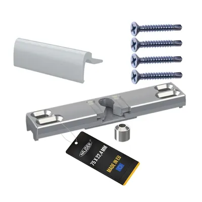 Produktbild von NAJDER Balkongriff mit fester Verriegelung, Korrosionsbeständig, Eloxiert, mit Aluminium, mit Befestigungsschrauben, Set,  (Farbe: Silber)