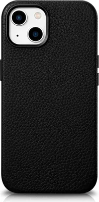 Zdjęcie produktu dla iCarer Litchi Premium Leather Case skórzane etui iPhone 14 Plus magnetyczne z MagSafe czarny (WMI14220711-BK)