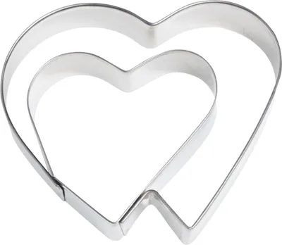 Immagine prodotto di Tagliabiscotti a doppio cuore in acciaio inox da 6,5 cm