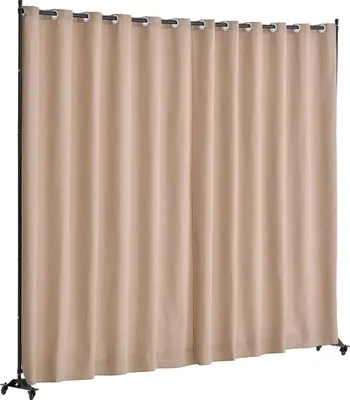 Zdjęcie produktu dla Parawan pokojowy 308x245cm na kółkach składany wolnostojący brązowy