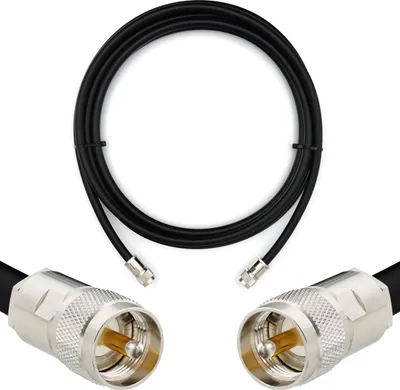 Produktbild von 50m PL259 UHF Koaxialkabel — Wetterfestes 8D-FB Verlängerungskabel mit PL-259 Stecker — Ultra-Verlustarmes PL Kabel für CB Funk HAM Funkgerät SWR Antennen Amateurfunk