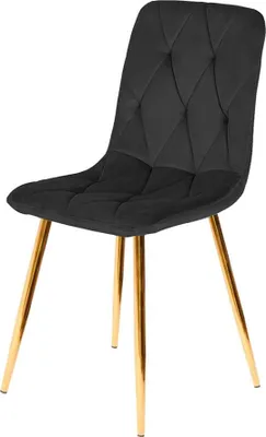 Produktbild von Eleganter Esszimmerstuhl Samt Beige mit goldfarbenen Metallbeinen - Polsterstuhl modern, gepolstert, stabil, Wohnzimmerstuhl für Esszimmer, Küche & Home Office (Schwarzgold)