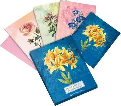 Image de Les jardins des artistes - Lot de cartes de vœux, motif « Orchidée jaune »