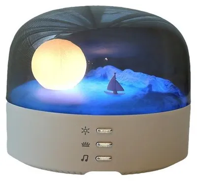 Produktbild von Mondlampe LED Nachtlicht mit Bluetooth Lautsprecher, dimmbares Stimmungslicht mit Akku und USB-C Ladefunktion für Schlafzimmer, Dekoration und Geschenk