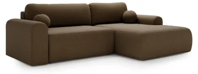 Obrázok produktu pre Moderná rozkladacia rohová sedačka AURORA s funkciou spania, rozmer 210x130, s mechanizmom DL, poťahová látka Lambi 04, farba hnedá, prevedenie vpravo