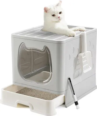 Productafbeelding van Famamú kattenhuis met bovenin een ingang en een lade – Geschikt voor middelgrote en kleine katten