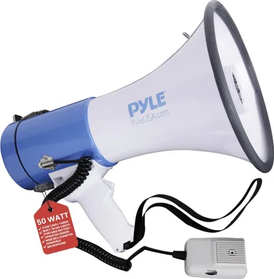 Produktbild von Lautes Megaphon 50 Watt Mit Sirene Und Led Beleuchtung 105Db 1371M Reichweite