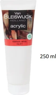 A tube of white acrylic paint from Van Bleiswijck Holland.