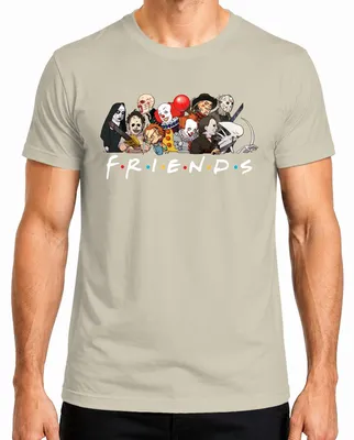 Immagine prodotto di FRIENDS Horror Icons Pennywise Chucky Michael Jason Freddy Fans Maglietta da uomo, Nature, S
