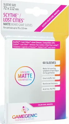 Produktbild von Gamegenic Matte Scythe Sleeves Kartenschutzhüllen 72x112mm (60 Stück)