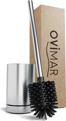 Produktbild von ovimar Toilettenbürste Tuno Silber | Silikon Klobürste | Belüftungsfunktion | frei stehend | Bürstenkopf wechselbar | abnehmbare Tropfschale | Ohne Wandmontage