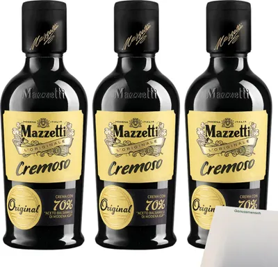 Produktbild von Mazzetti Cremoso, mit 70% Aceto Balsamico di Modena I.G.P. 3er Pack (3x380ml Flasche) + usy Block