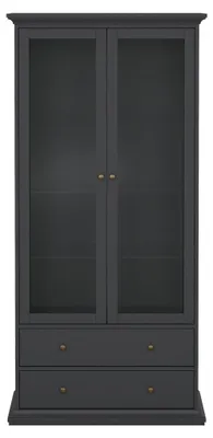 Immagine prodotto di Calicosy - Vetrina 2 ante in vetro e 2 cassetti L96,2 cm - SOFIA