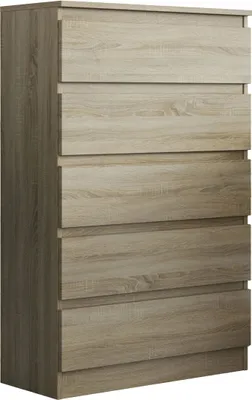Produktbild von Masseno Kommode ADRIANO 70 cm Sideboard mit 5 Schubladen für Wohnzimmer Schlafzimmer Modern 70x33x112 cm Sonoma Eiche / Sonoma Eiche