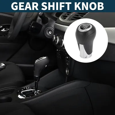 Image de Pommeau De Levier De Vitesse Manuel à 6 Vitesses Pour Mazda 3 Cx-5 | Levier De Vitesses Avant Pour Bo?te De Vitesses Automobile En Plastique Noir Et Argenté Imitation Cuir 1 Pièce