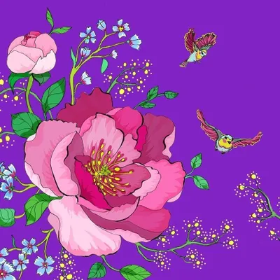 Obrázek produktu pro Swarovski Square Carnet Cl0602 Flowers Purple