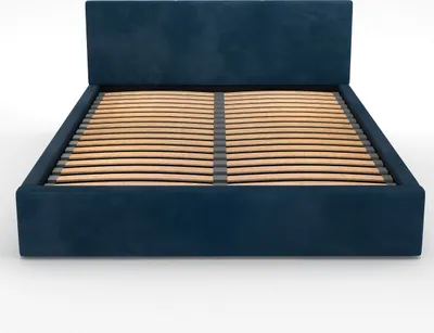 Produktbild von Muralo POLSTERBETT für Schlafzimmer Polsterbett mit Bettkasten Bett mit Polsterkopfteil Doppelbett 180x200 Bett mit Stauraum Dunkelblau