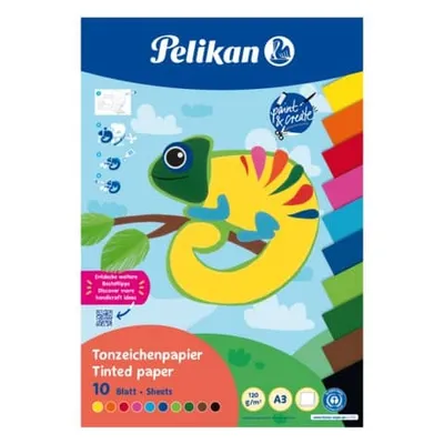 Produktbild von Pelikan Tonpapierblock DIN A3 10 Blatt farbig sortiert