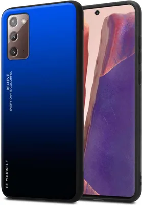Immagine prodotto di Custodia Cadorabo per Samsung Galaxy NOTE 20 in BLU - NERO Custodia protettiva bicolore in vetro temperato e TPU in silicone per la cover del telefono cellulare