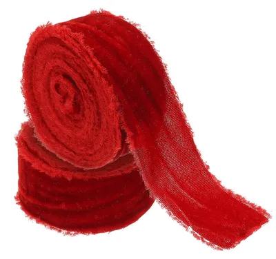 Produktbild von Samtband für Geschenkverpackungen - Handgemachtes Vintage-Band in Knallrot