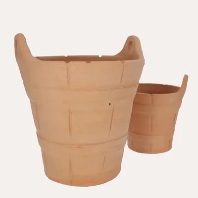Immagine prodotto di KEYHOMESTORE | Set 2 Cestini in Terracotta H19/27 cm