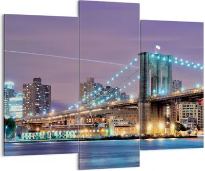 Produktbild von Bild auf Leinwand - Leinwandbild - Metropole Fluss Brücke Geschichte - 130x100cm - Wand Bild - Wanddeko - Leinwanddruck - Bilder - Kunstdruck - Leinwand bilder - Wandkunst - CB130x100-2600