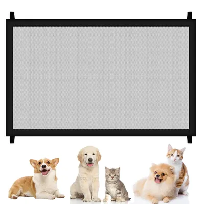 Image de Barrières de sécurité portables pour chiens, sans perçage, idéales pour les escaliers et les portes
