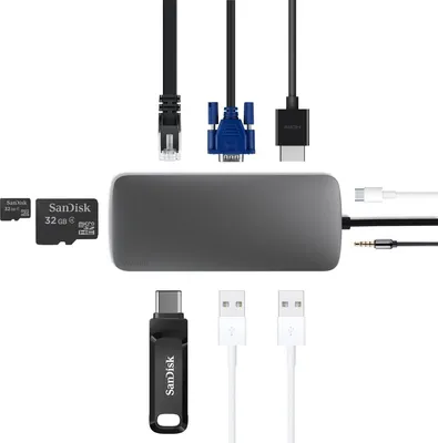 Image de iMounts MacBook hub - hub usb-c HDMI - lecteur SD - USB3.0 - Thunderbolt - Space Gray
