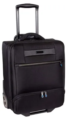 Produktbild von Business Trolley LANDO, Rollkoffer mit Overnight- und Laptopfach für 15 Zoll Notebook, Reisekoffer aus Nylon mit 2 Präzisionslaufrollen, in Schwarz, ca. 46 x 35 x 26 cm